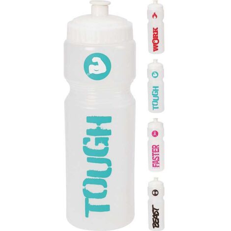 Bouteille de sport Jerrican 750ML translucide givrée - bouchon vissé à embout push-pull