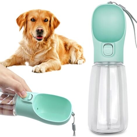 Bouteille d'eau d'extérieur portable pour animaux de compagnie, bouteille d'eau de voyage antibactérienne de qualité alimentaire de 550 ml pour chiens et chats, eau potable d'extérieur pour animaux de