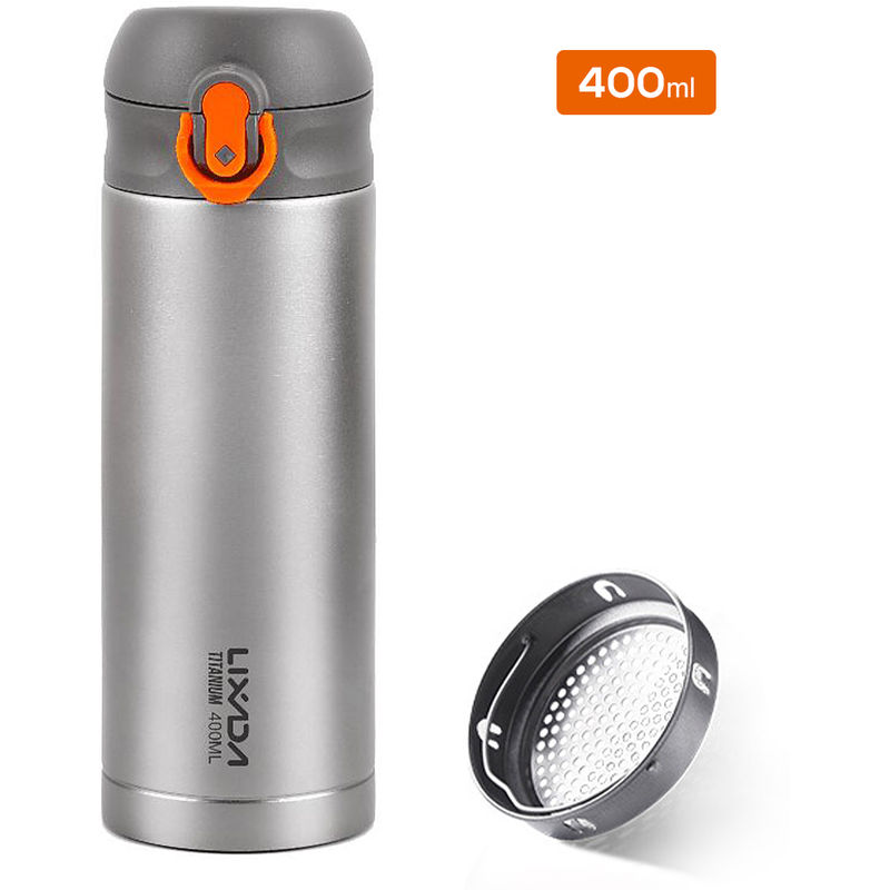 Bouteille d'eau isolee sous vide en titane, 400 ml, orange