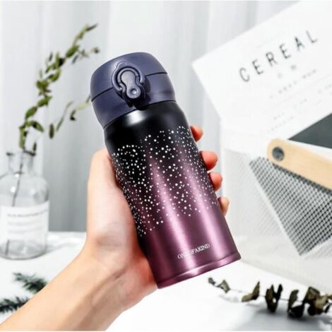 Bouteille D\'eau Isotherme en Acier Inox Gourde Portable de Motif Voûte Etoilée Réutilisable pour Sport Camping Randonnée 500ml