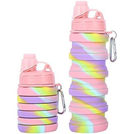 Bouteille d'eau pliable pour filles et enfants, adaptée au camping scolaire,