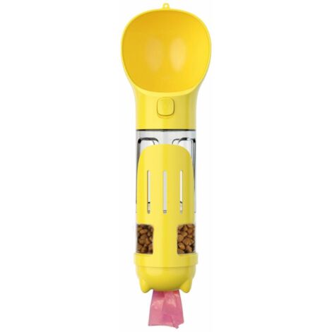 Bouteille d'eau pour animaux de compagnie, tasse à eau étanche pour chien, 300 ml, distributeur 4-en-1, avec pelle à ordures, contenant de nourriture, boîte de sac poubelle