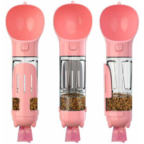Bouteille d'eau pour chien pour la randonnée Distributeur d'eau de voyage portable pour animaux de compagnie Boîte d'alimentation de tasse d'eau multifonctionnelle avec pelle à caca