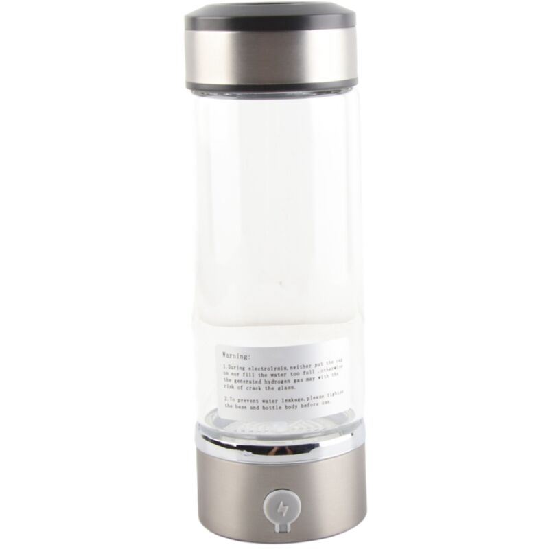 Tonchean - Bouteille d'eau riche en hydrogène 420ml, Générateur d'ions portable, Rechargeable usb Bouteille en verre, Convient pour la maison, le