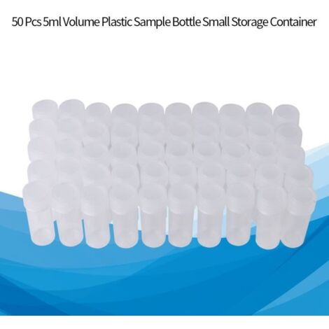 Bouteille d\'échantillon vide plastique 50 pièces, petit flacon de stockage + couvercle de 5ML -TUN