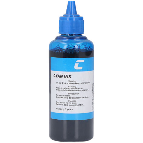 Bouteille d'encre de recharge 100ML haute pureté pour imprimante HP, couleur cyan