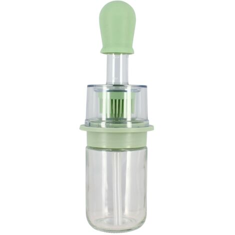 Bouteille d'huile avec brosse en verre 18cl
