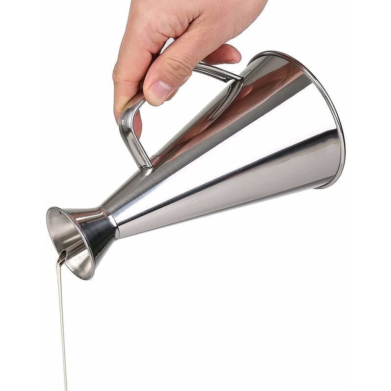 Bouteille d'huile en acier inoxydable de 1000 ml (pour huile d'olive et vinaigre) - Distributeur anti-goutte - Parfait pour verser de l'huile et