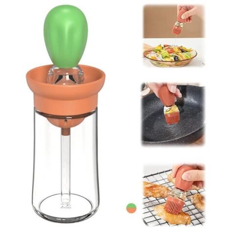 Bouteille d'Huile,Pinceau à Huile,Pinceau à badigeonner,Distributeur de bouteille d'huile d'olive en verre,pour Vinaigre,Pâtisserie