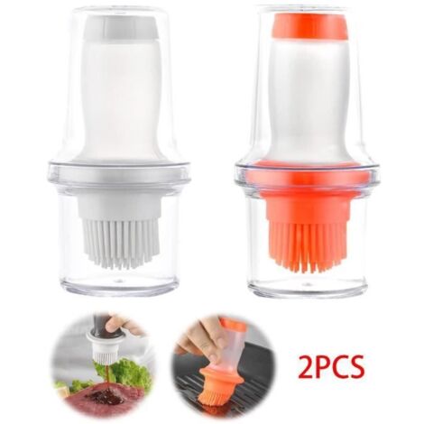 Bouteille d'huile,Pinceau Cuisine,Distributeur d'huile d'olive en verre,Brosse à Huile,Pinceau à Badigeonner en Silicone,pour Salade