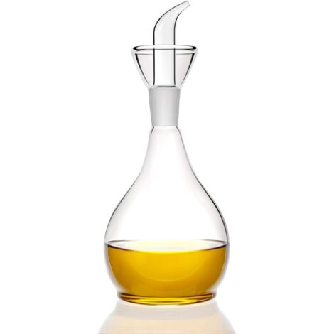 Bouteille Distributeur Huile Olive - Verre Borosilicat 380 ml - Carafe Huile Vinaigre Cuisine BBQ