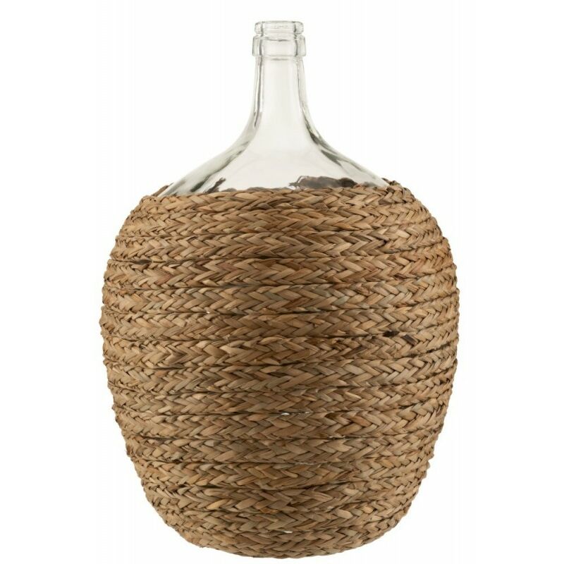 Jolipa - Bouteille verre en bois naturel 37.5x37.5x53 cm