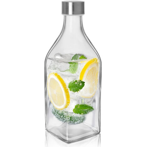 Bouteille en verre pour eau, jus, liqueurs, récipient de cuisine 1,1 L