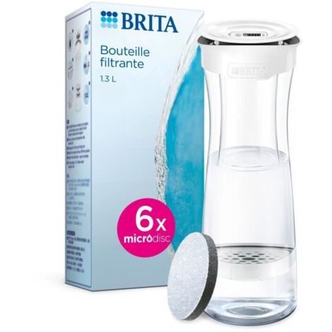 Bouteille filtrante - BRITA - Blanc Graphite - 6 filtres MicroDisc inclus
