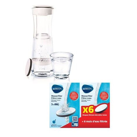 Bouteille filtrante Brita Blanc Graphite + 7 filtres MicroDisc inclus