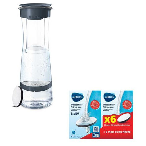 Bouteille filtrante Brita Gris Foncé + 7 filtres MicroDisc inclus