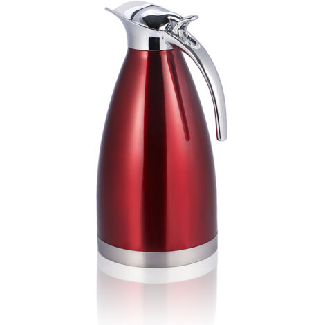 Bouteille isotherme en acier inoxydable 1,5L, pot à café à double paroi sous vide, rouge
