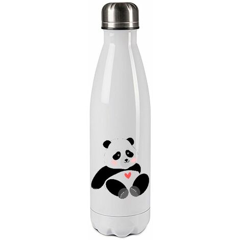 Bouteille isotherme en inox 750 ml - Panda coeur by Cbkreation
