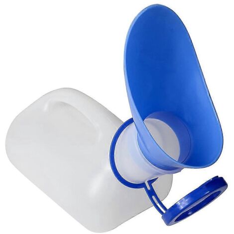 Bouteille urinaire unisexe de 1000 ml, résistante et portable.