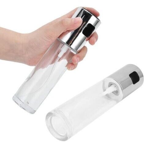 bouteilles d'assaisonnement, flacon pulvérisateur de 100 ml en verre ABS pour barbecue, sauce soja, réservoir de pulvérisation de vinaigre, flacon pulvérisateur d'assaisonnement liquide (argent)