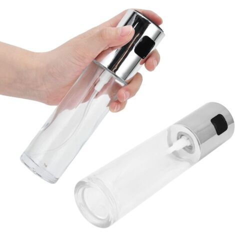bouteilles d'assaisonnement, flacon pulvérisateur de 100 ml en verre ABS pour barbecue, sauce soja, réservoir de pulvérisation de vinaigre, flacon pulvérisateur d'assaisonnement liquide (argent)