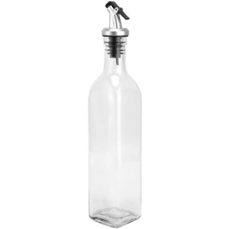 bouteilles d'huile pour la cuisine Distributeur d'huile en verre et bouteille d'huile en acier inoxydable pour le vin de