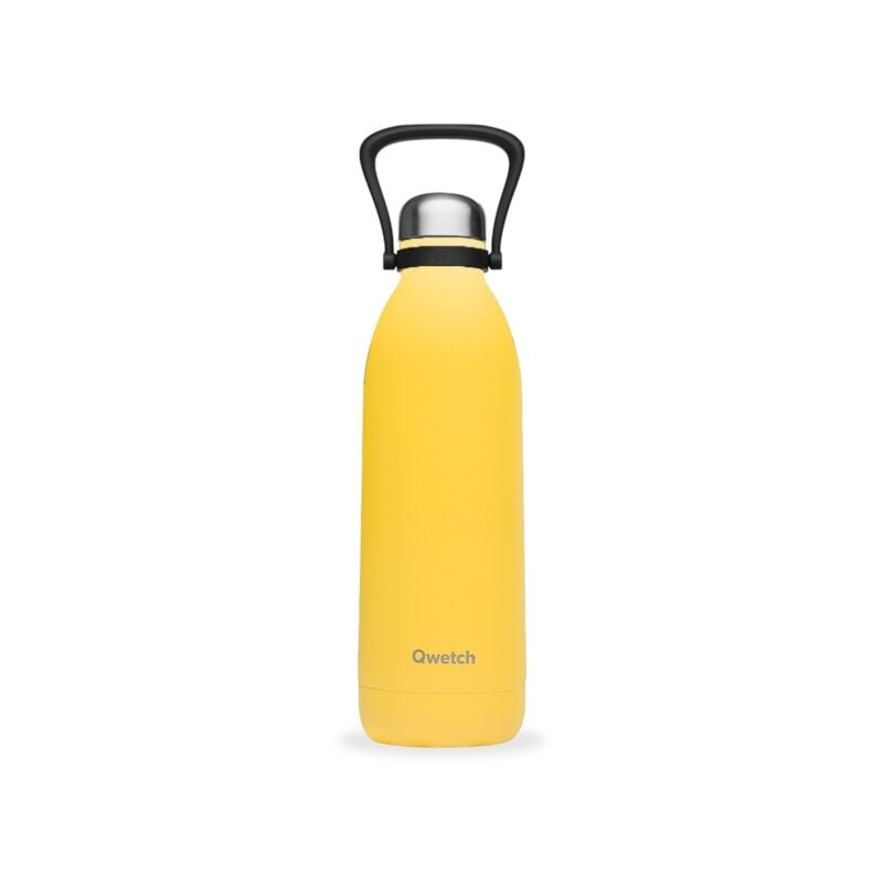 Qwetch - Bouteille isotherme 1.5 litres pop Double paroi Chaud 16h Froid 48h Jaune