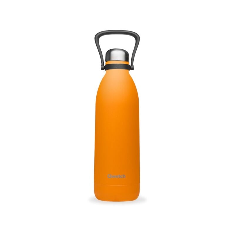 Bouteille isotherme 2 litres POP Double paroi Chaud 16h Froid 48h Orange - QWETCH