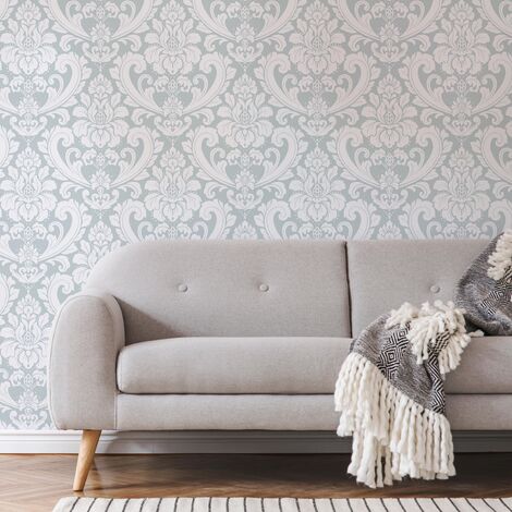 Boutique Adelina Damask Duck Egg Blue Wallpaper (Was £25)
