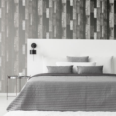 Wood Slats Grey Wallpaper – Arthouse