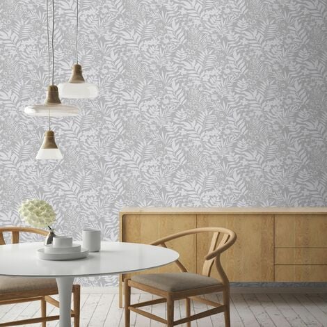Boutique Silver Palm Springs Floral Trail Wallpaper (Was £27)