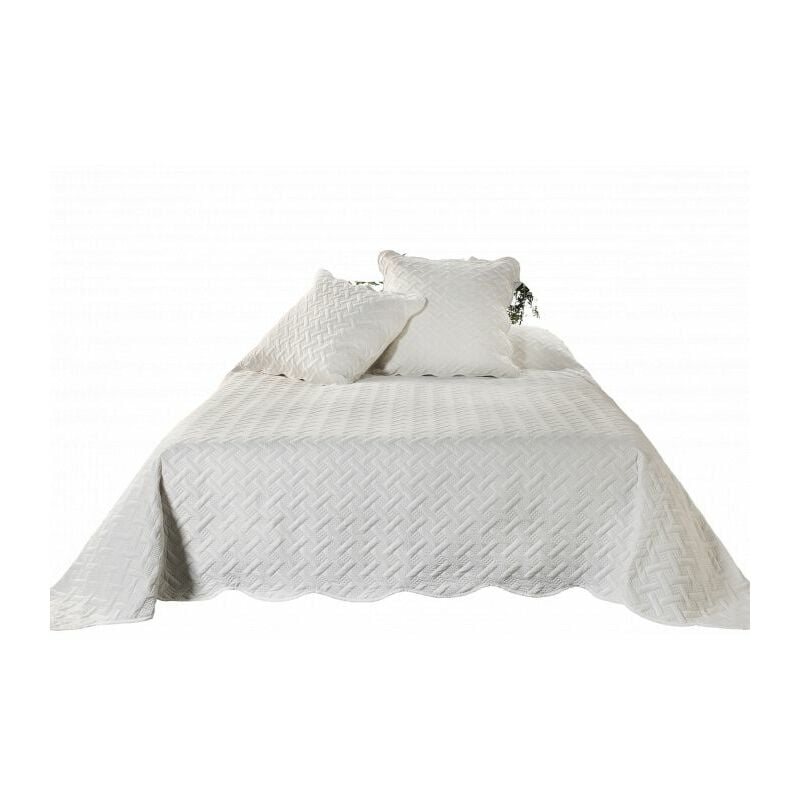 Linder - Boutis contemporain blanc cassé - 230x250cm - Ecru