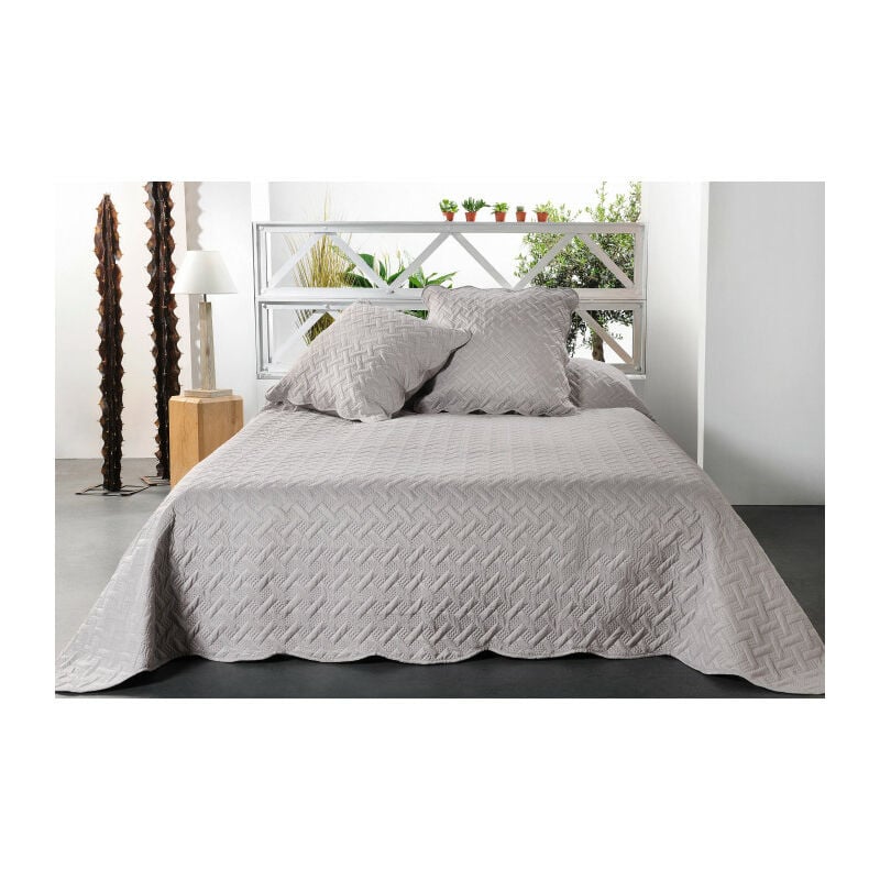 Boutis contemporain gris - 180x240cm - Gris