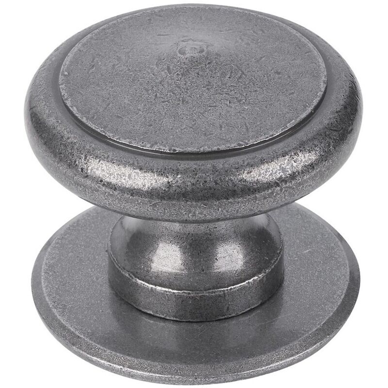 Bouvet - Bouton de porte fixe 47 finition fer patiné cémenté diamètre 75 mm