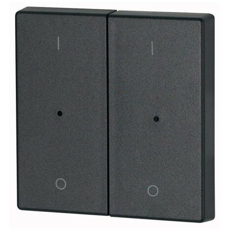 Bouton à bascule double +raccord de manomètre I/0 anthracite EATON CWIZ-02/14-LED