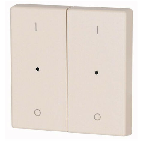 Bouton à bascule double +raccord de manomètre I/0 crème EATON CWIZ-02/12-LED