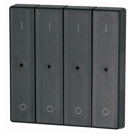 Bouton à bascule quadruple +raccord de manomètre I/0 anthracite EATON CWIZ-04/14-LED