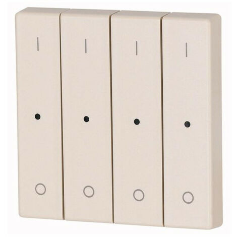 Bouton à bascule quadruple +raccord de manomètre I/0 crème EATON CWIZ-04/12-LED