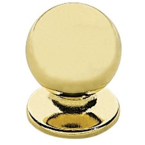Bouton boule de diamètre 25mm en zamak sur platine doré - CADAP - 00401/1S