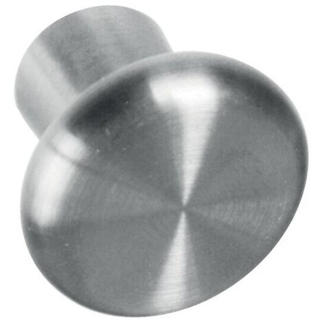 Bouton champignon plat inox brossé hauteur 20 mm Ø 16 mm - CADAP