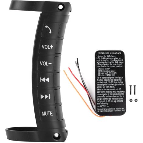 Bouton Commande au Volant Multifonctions avec Télécommande pour Autoradio 2 Din Universal