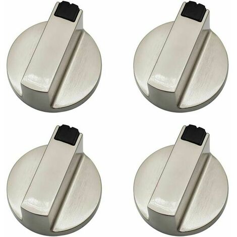 Bouton Cuisinière à Gaz - Lot de 4 Boutons de Commande en Métal 6 mm pour Four et Cuisinière，