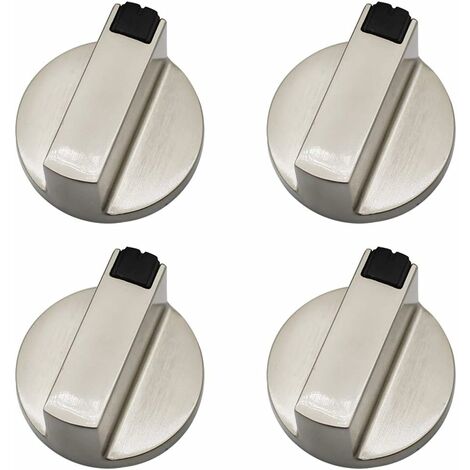 Bouton Cuisinière à Gaz - Lot de 4 Boutons de Commande en Métal 6 mm pour Four et Cuisinière