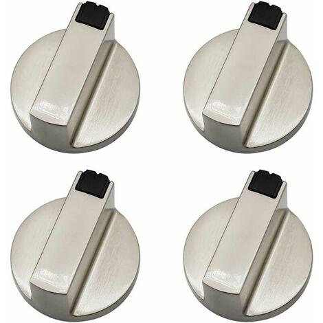 Bouton Cuisinière à Gaz - Lot de 4 Boutons de Commande en Métal 6 mm pour Four et Cuisinière