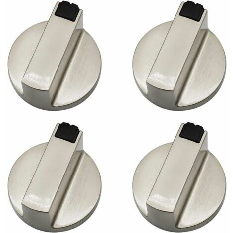 Bouton Cuisinière à Gaz - Lot de 4 Boutons de Commande en Métal 6 mm pour Four et Cuisinière