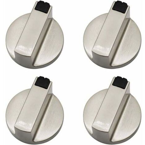 Bouton Cuisinière à Gaz - Lot de 4 Boutons de Commande en Métal 6 mm pour Four et Cuisinière