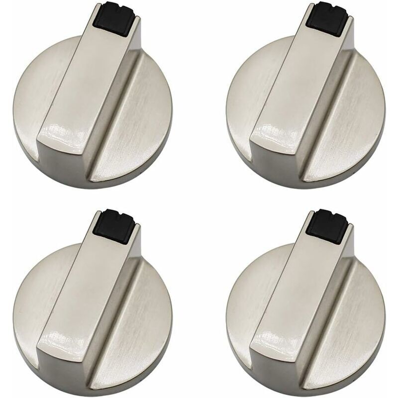 Bouton Cuisinière à Gaz - Lot de 4 Boutons de Commande Universels en Métal 6 mm pour Four et Cuisinière