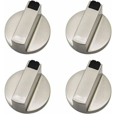 Bouton Cuisinière à Gaz - Lot de 4 Boutons de Commande Universels en Métal 6 mm pour Four et Cuisinière,de