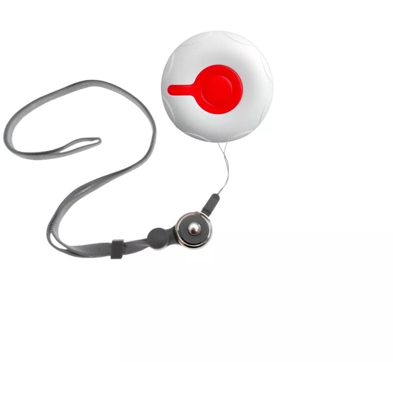 Ultra Secure - Bouton d'alerte rouge supplémentaire sans-fil - led / Ergonomique / Lanière + support (gamme kp)