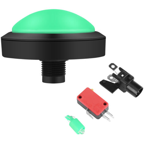 Bouton d'arcade massif 100mm avec LED vert pour console - Remplacement convexe